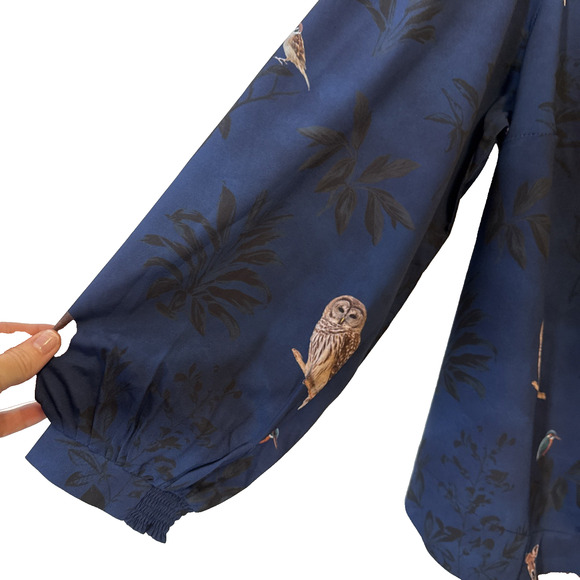 Wayward Fancies EShakti Womens L Fairy Blouse Woodland Whimsical Animal Mushroom - Picture 4 of 11